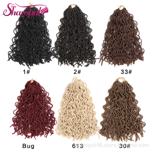 wavy faux locs synthetic fiber crochet hair extension weave supplies